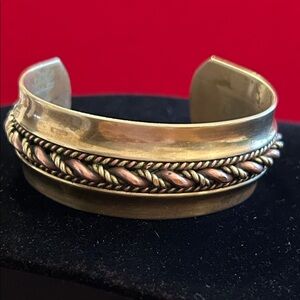 Brass and Copper Cuff Bracelet